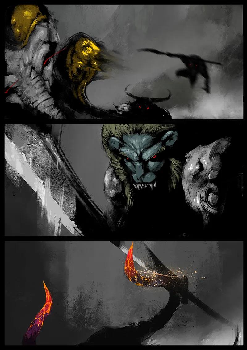 驱魔录大结局漫画,47 狮驼岭·父子兵5图