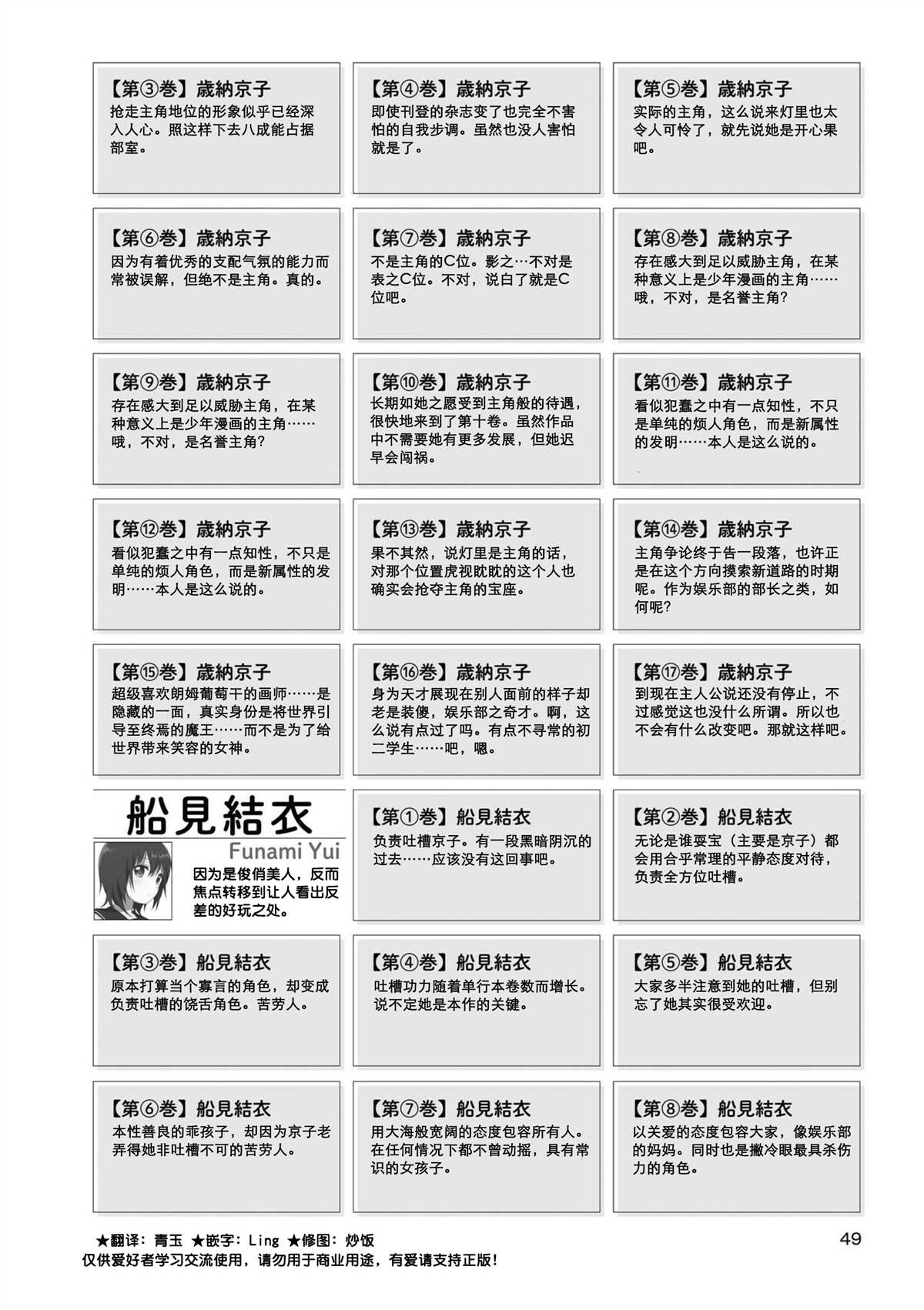 摇曳百合第三季免费漫画,角色说明文变迁 012图