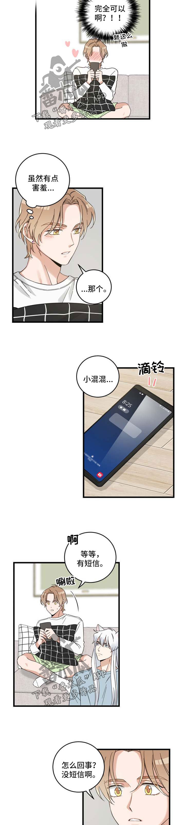 亲爱的喵君漫画完整版漫画,第94章：短信5图