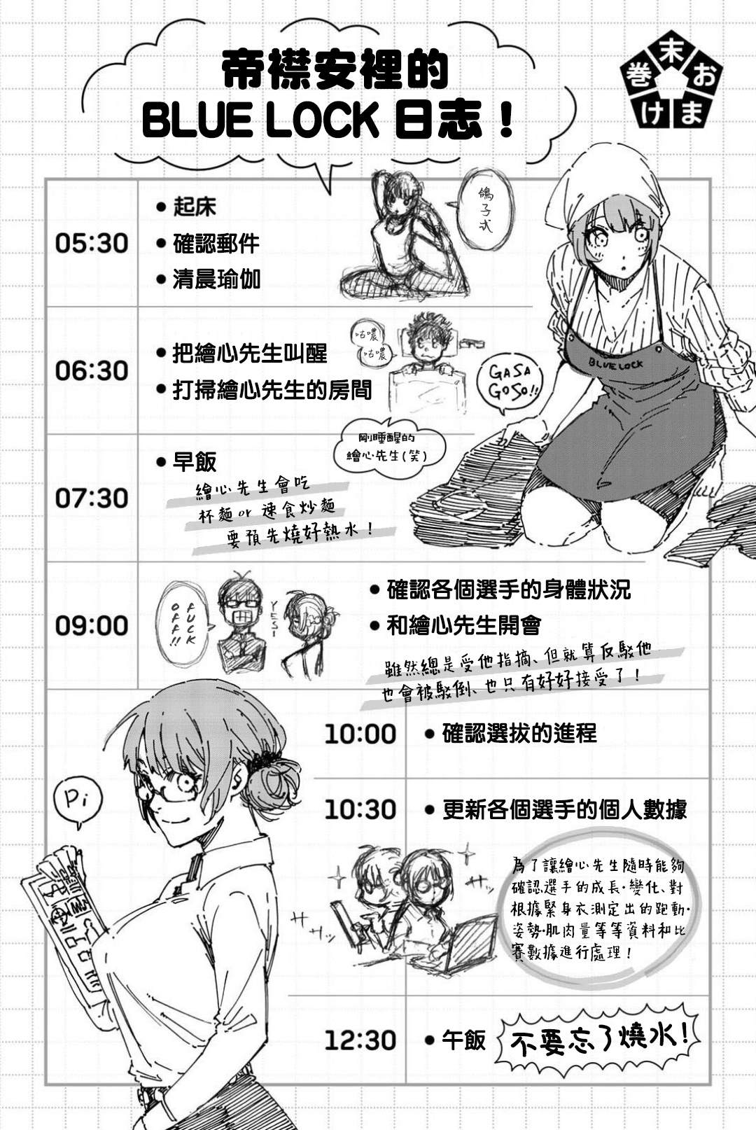 BLUE LOCK漫画,08卷附录5图
